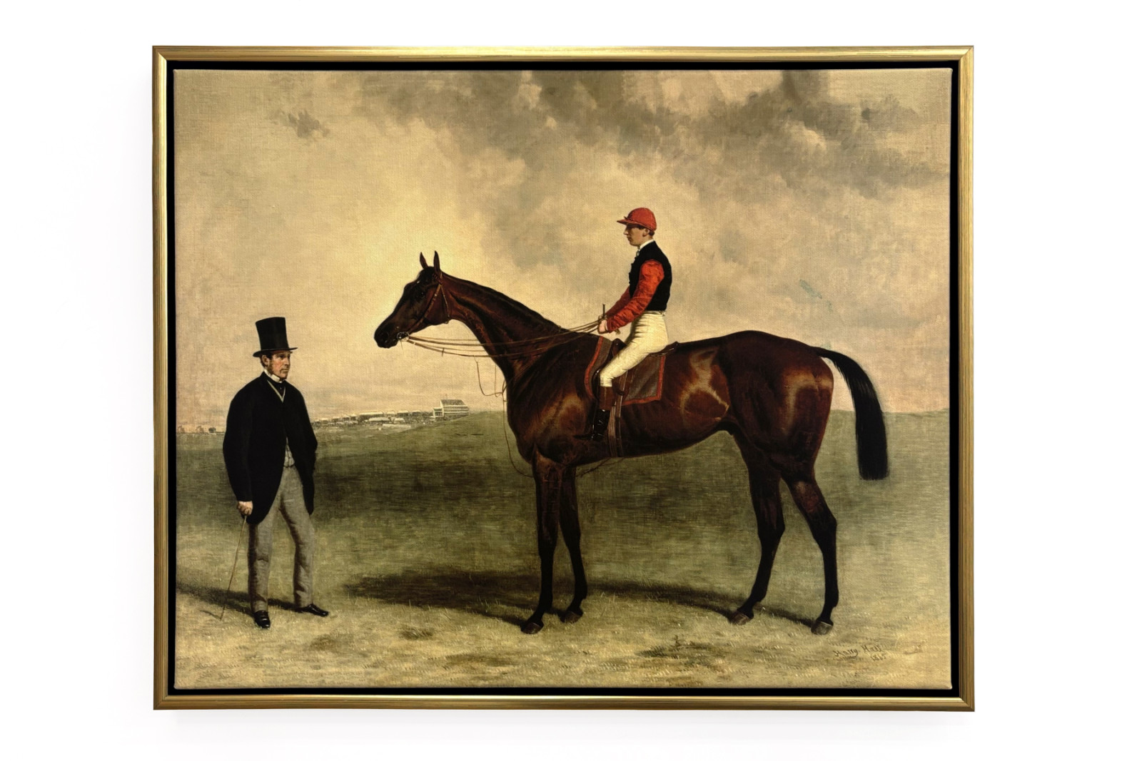 Gladiateur met Harry Grimshaw en zijn eigenaar, Graaf Frederic de Lagrange, 1865 - Harry Hall