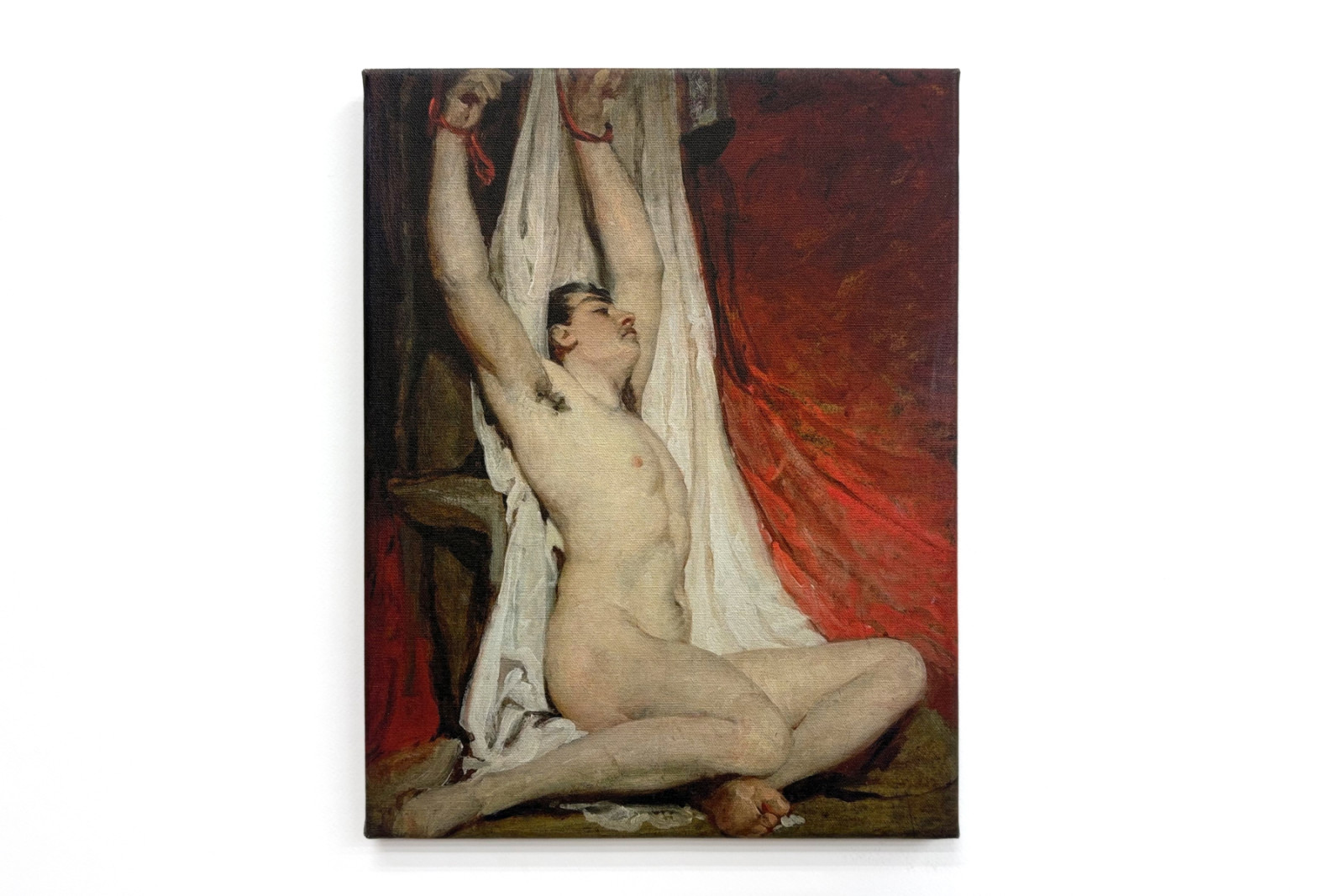 Mannelijk naakt met omhooggestrekte armen - William Etty