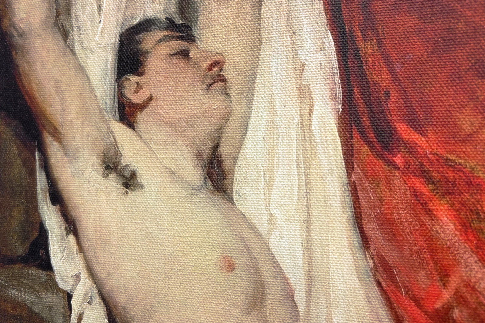 Mannelijk naakt met omhooggestrekte armen - William Etty