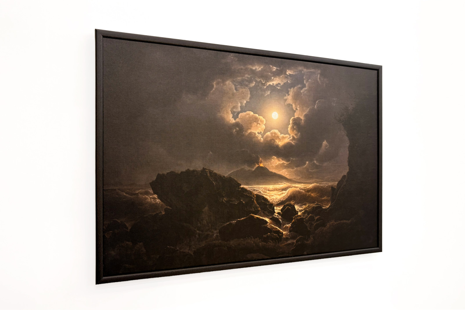 Storm in de Golf van Napels bij maanlicht - Joseph Rebell