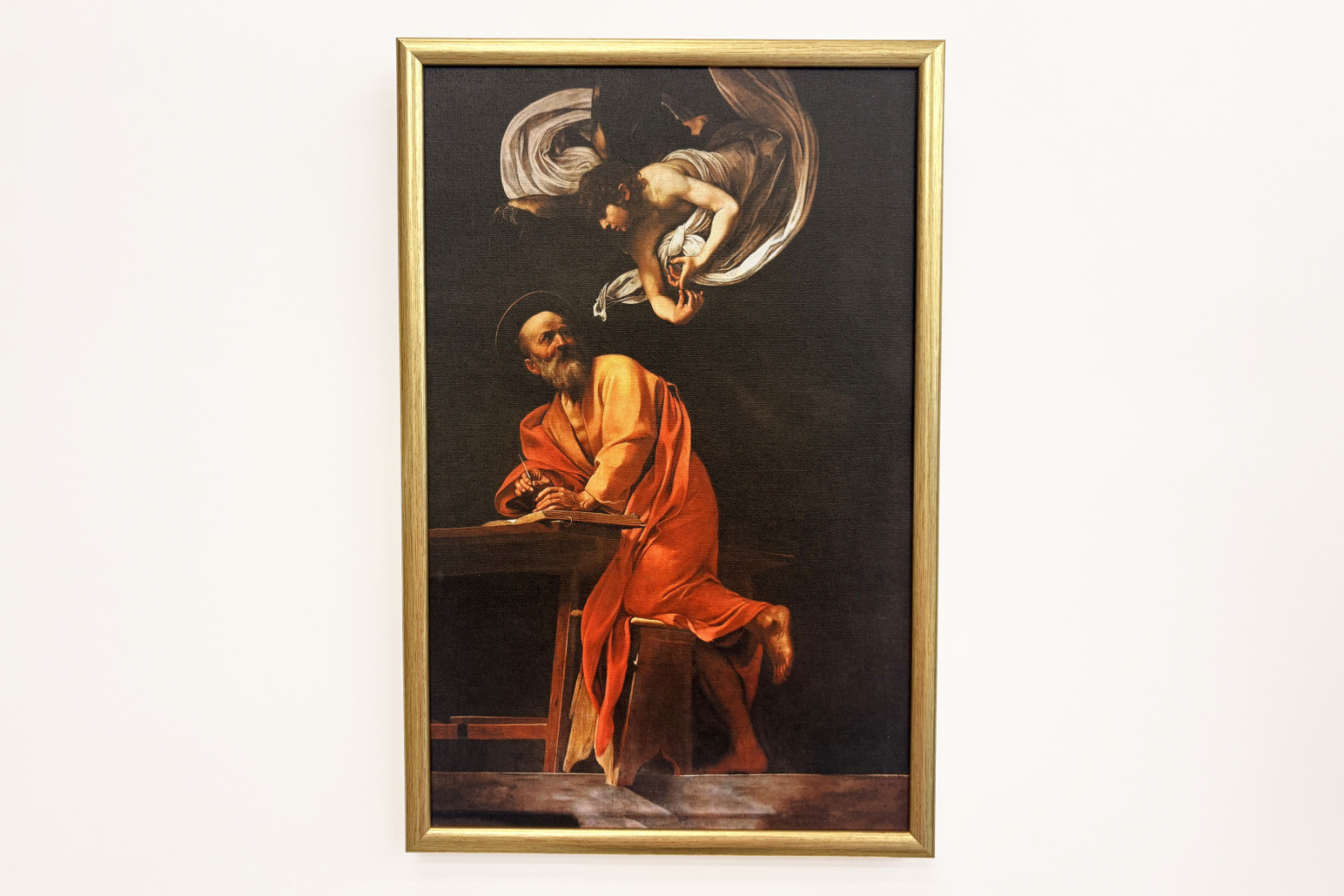 De Inspiratie van Sint-Matteüs - Michelangelo Merisi Caravaggio