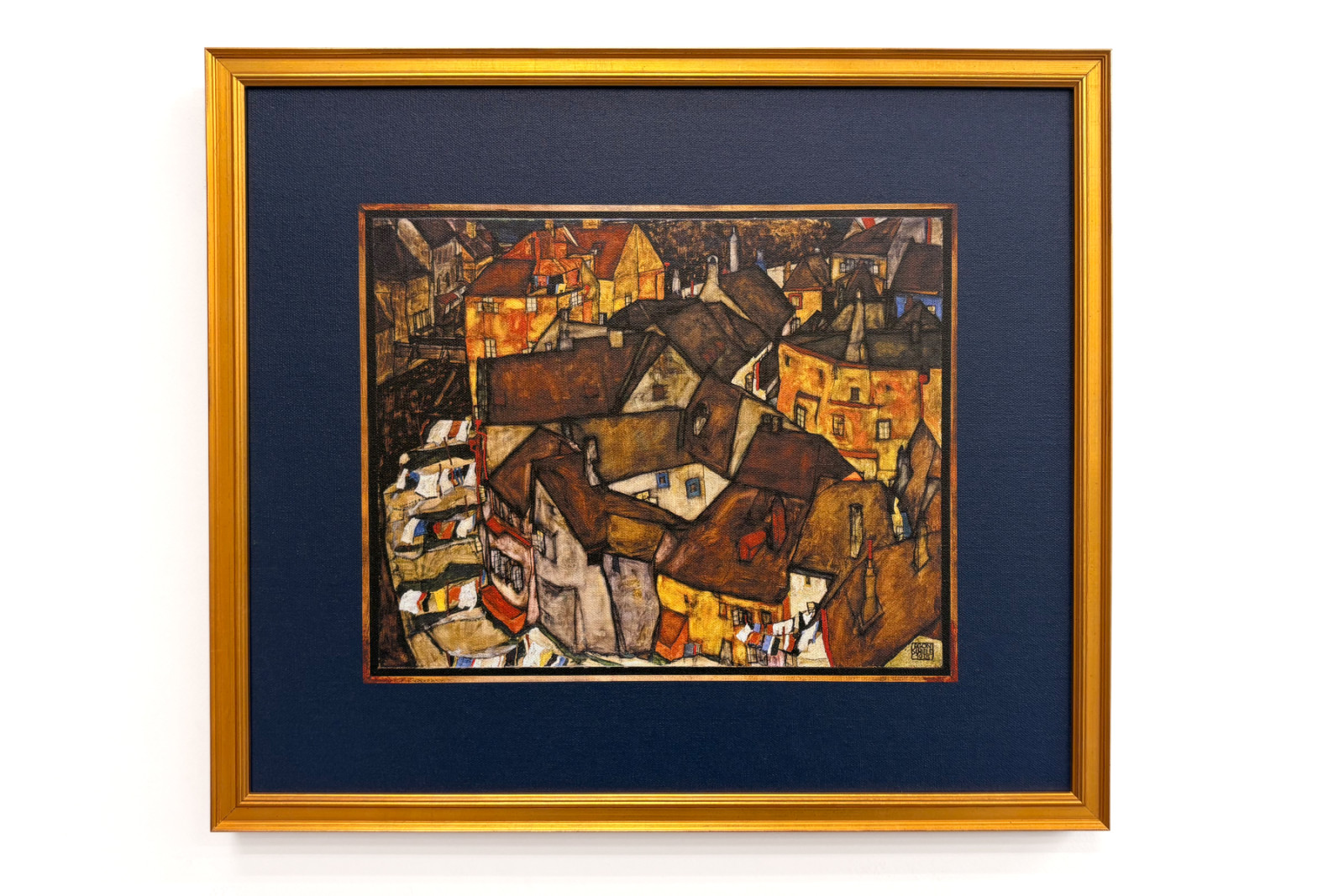 Halve cirkel van huizen, Krumau (het huidige Český Krumlov, Tsjechoslowakije) - Halve cirkel van huizen, Krumau (De kleine stad V), door Egon Schiele (1890-1918) - Egon Schiele