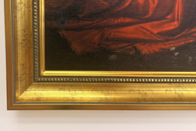 Italië Toscane Florence, Uffizi Galerij: De Annunciatie, schilderij door Leonardo da Vinci (1452-1519), ca. 1472-1475, 98x217 cm