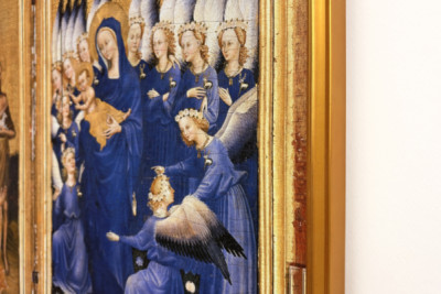 Richard II gepresenteerd aan de Maagd en het Kind door zijn patroonheilige Johannes de Doper en de heiligen Edward en Edmund, c.1395-99