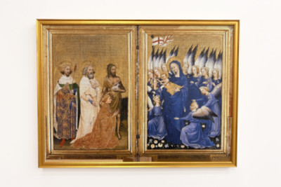 Richard II gepresenteerd aan de Maagd en het Kind door zijn patroonheilige Johannes de Doper en de heiligen Edward en Edmund, c.1395-99