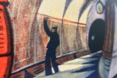 De metrotrein, ca. 1932 (linosnede)