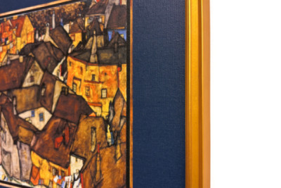 Halve cirkel van huizen, Krumau (het huidige Český Krumlov, Tsjechoslowakije) - Halve cirkel van huizen, Krumau (De kleine stad V), door Egon Schiele (1890-1918)