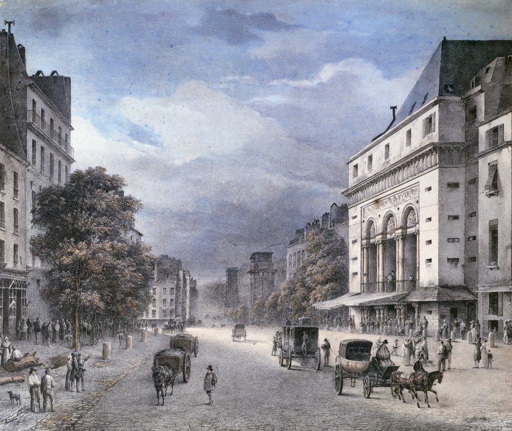 Het Theater van la Porte Saint-Martin, Parijs, c.1840 door French School