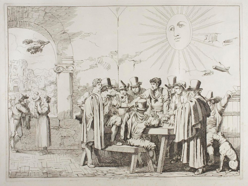 Het pasatella-spel door Achille Pinelli