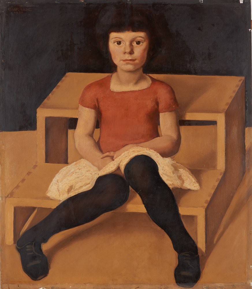 Ila, de jongste dochter van de kunstenaar, 1920 door Albin Egger-Lienz