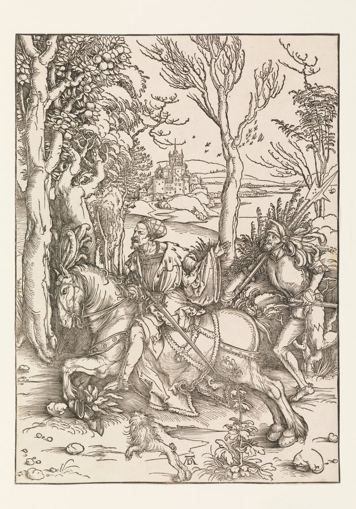 De ridder en de landsknecht door Albrecht Dürer
