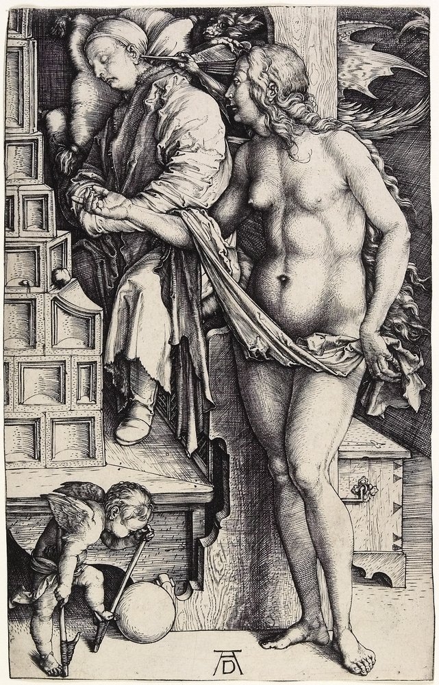 De Droom, ca. 1500 (gravure) door Albrecht Dürer