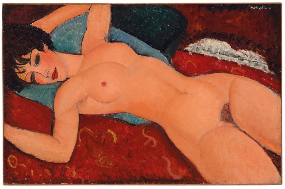 Liggend naakt, 1917-18 door Amedeo Modigliani