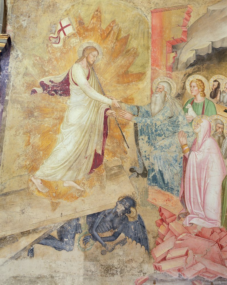 Detail van De Kruisafneming, Capellone degli Spagnoli (detail) door Andrea di Bonaiuto