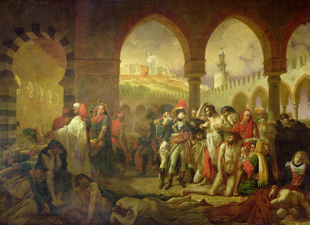 Napoleon Bonaparte bezoekt de pestlijders van Jaffa, 11 maart 1799, 1804 door Antoine-Jean Gros