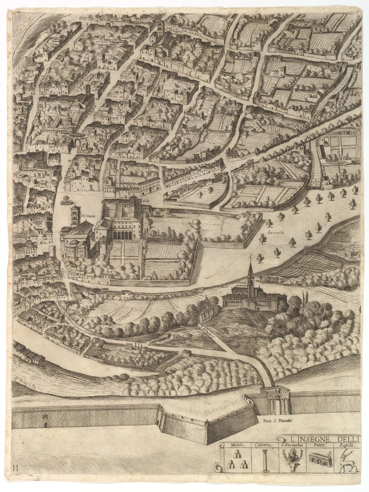 Plan van de Stad Rome. Deel 11 met de San Pancrazio linkeroever