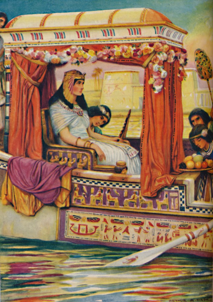 Cleopatra - De slang van de oude Nijl in de koninklijke galei, ca. 1925 door Arthur Percy Dixon