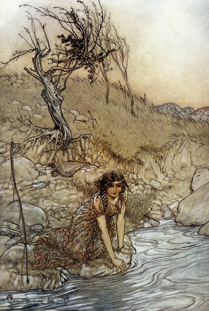 Hermia: Illustratie door Arthur RACKHAM voor De Droom van een ...