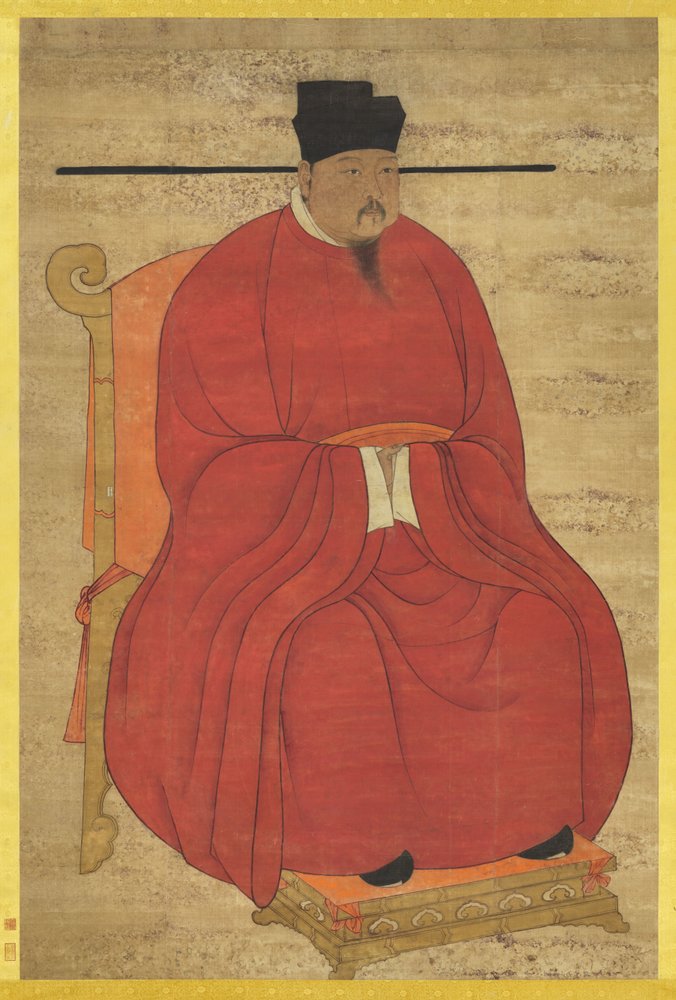 Keizer Zhengzong (Zhao Heng), 3e heerser van de (Noordelijke) Song Dynastie (r. 997-1022) (inkt en kleur op zijde; hangende rol) door Artist Unknown