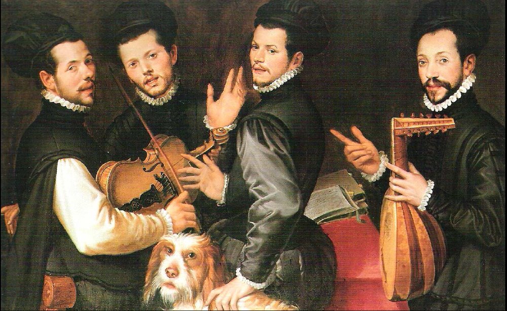Portret van de vier Monaldini broers door Bartolomeo Passarotti