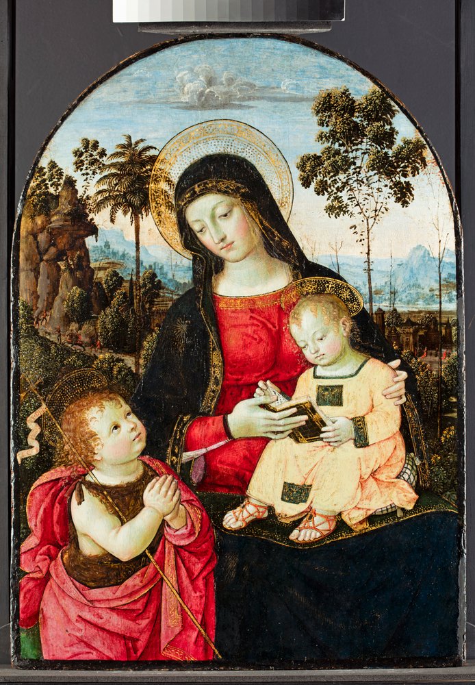 Maagd en Kind met Johannes de Doper, 1490-95 | Kunstafdruk