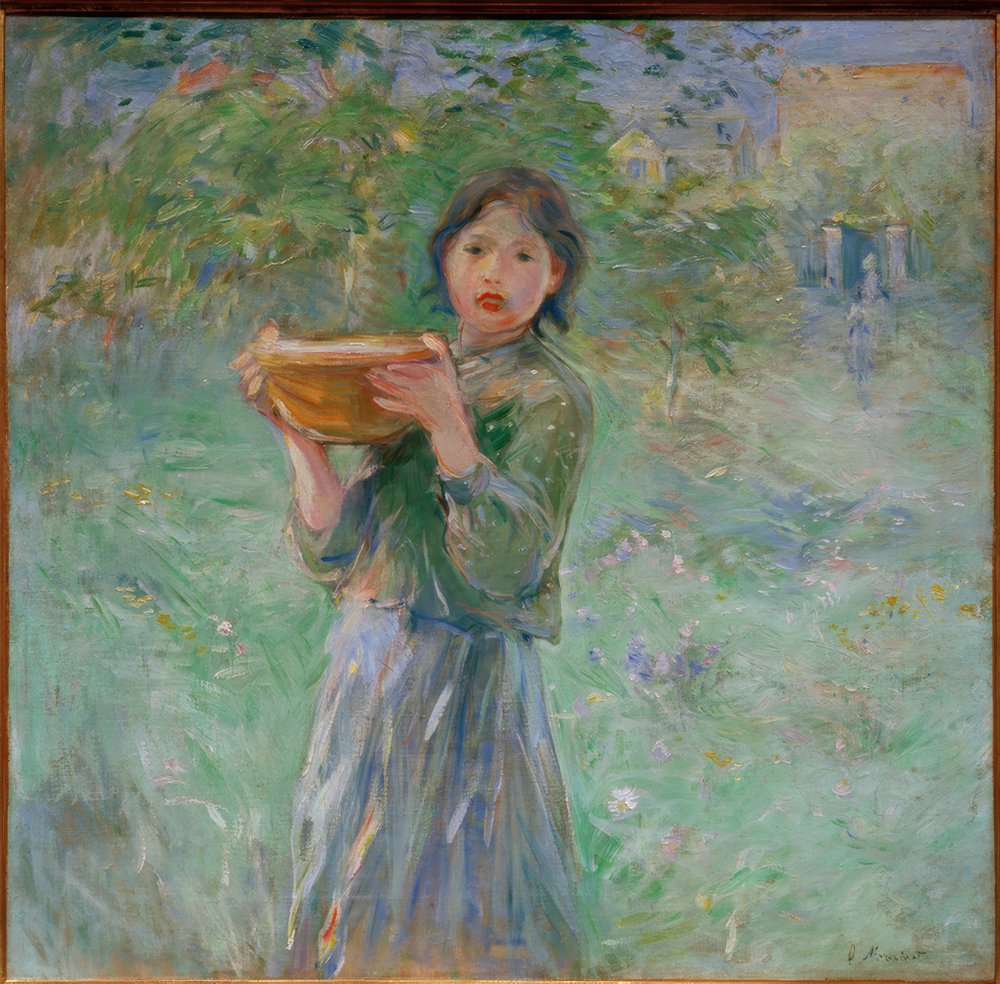 De kom melk door Berthe Morisot