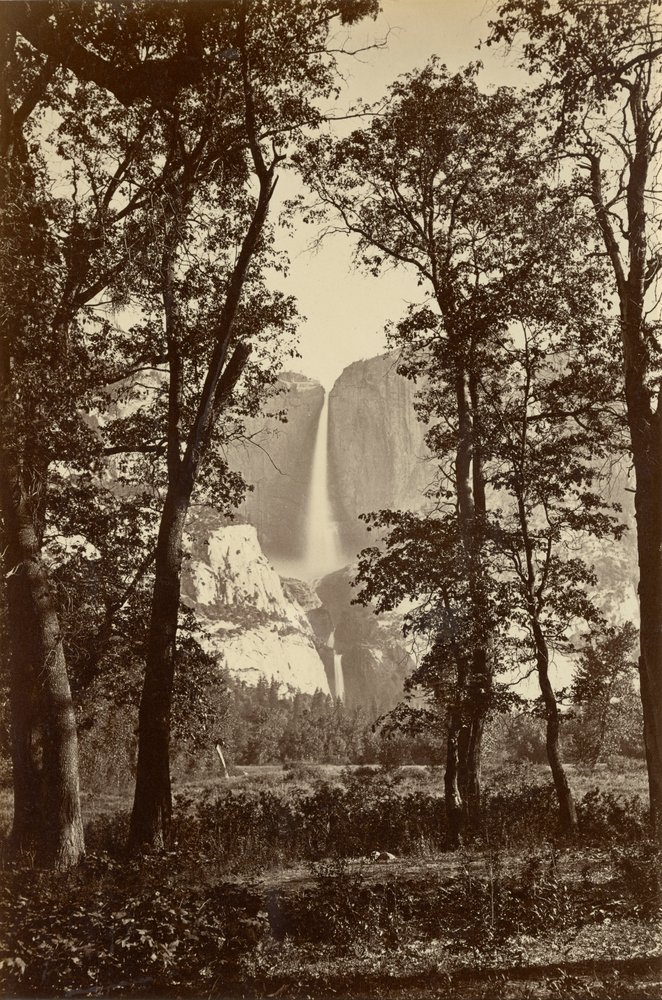 Yosemite Falls, 2634 ft. door Carleton E. Watkins