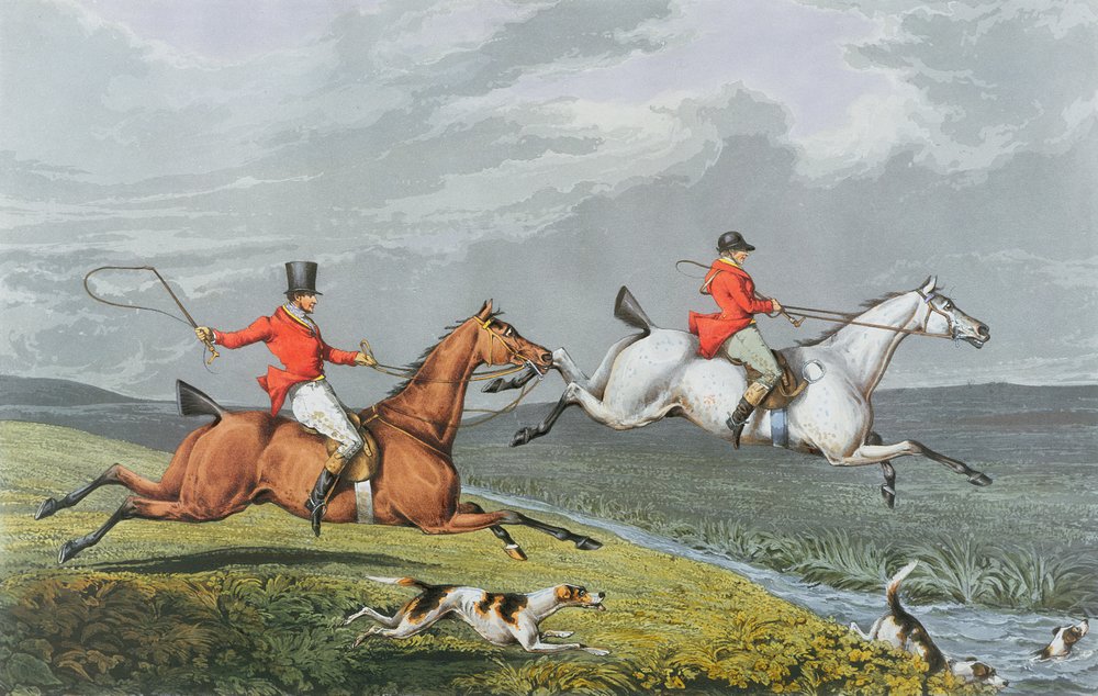 Vossenjacht: in volle vaart, 1828 door Charles Bentley