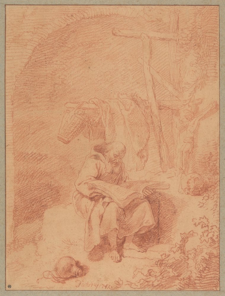 Sint-Franciscus lezend door Christian Wilhelm Ernst Dietrich