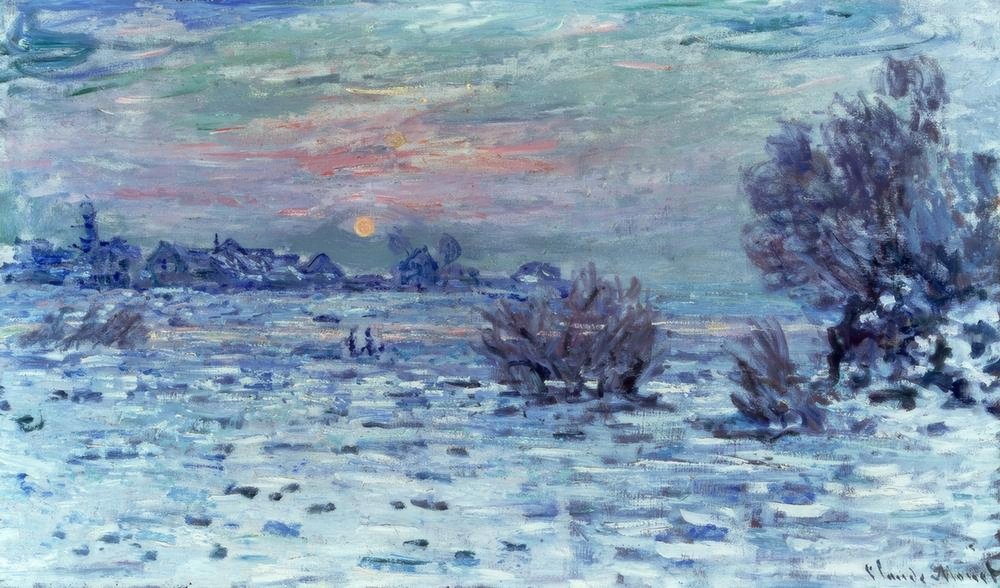 Winter aan de Seine, Lavacourt door Claude Monet