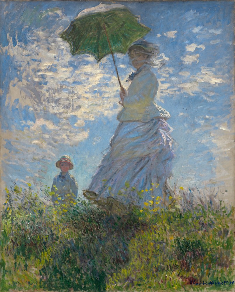 Vrouw met parasol door Claude Monet