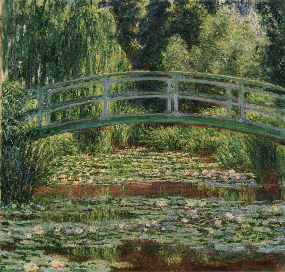 De Japanse brug en de waterlelievijver, Giverny door Claude Monet