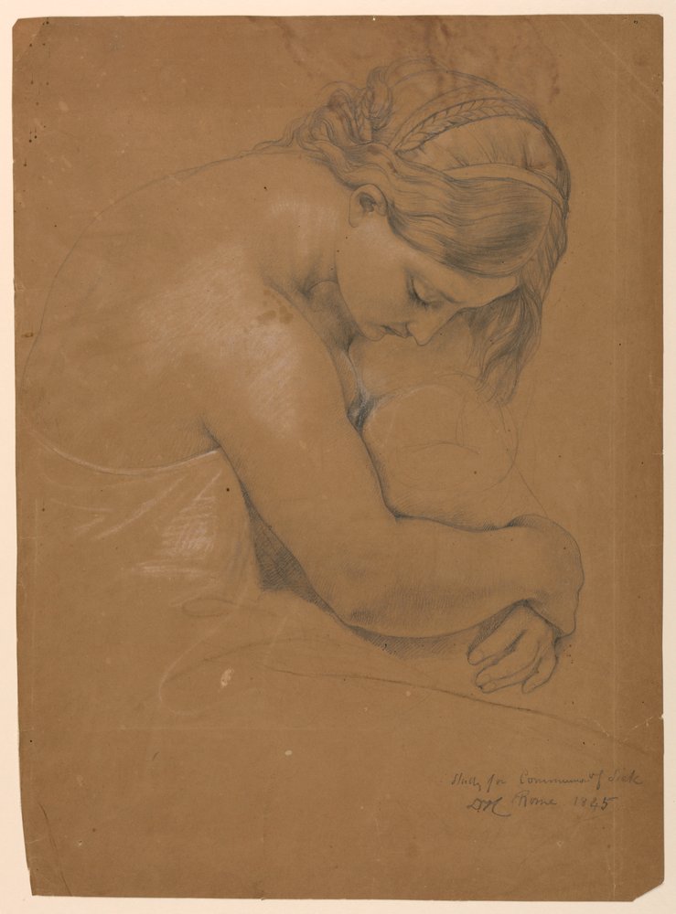 Tekening, Studie voor "Ziekencommunie", 1845 door Daniel Huntington