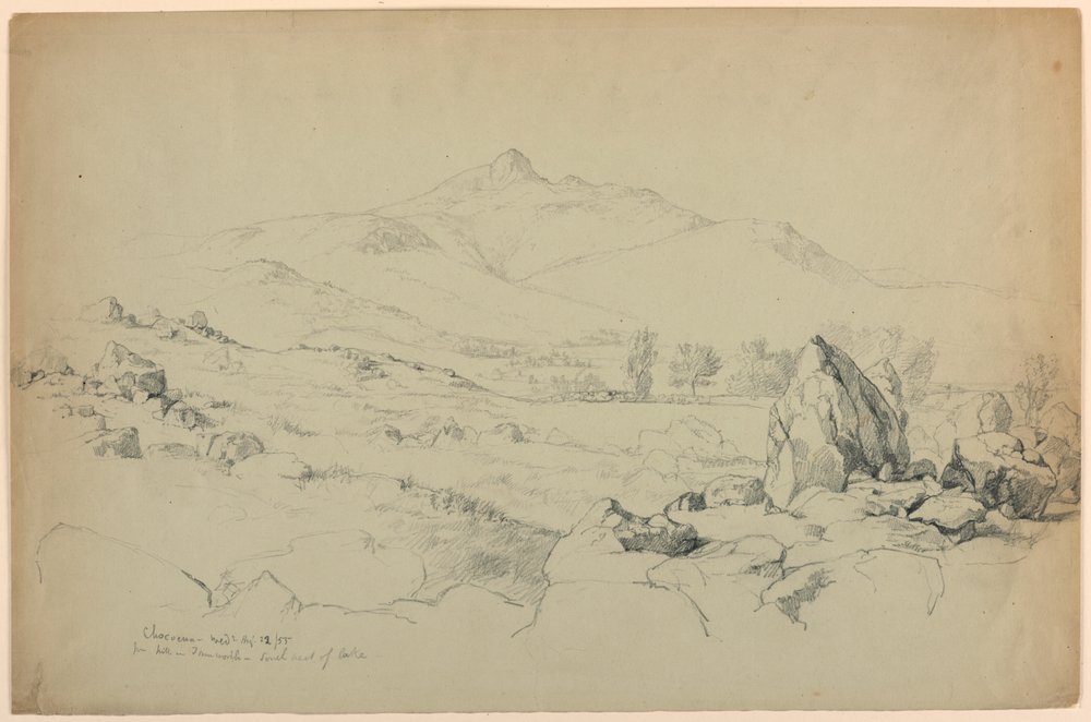 Mount Chocorua vanaf heuvel nabij Tamworth, zuidwest van het meer door Daniel Huntington