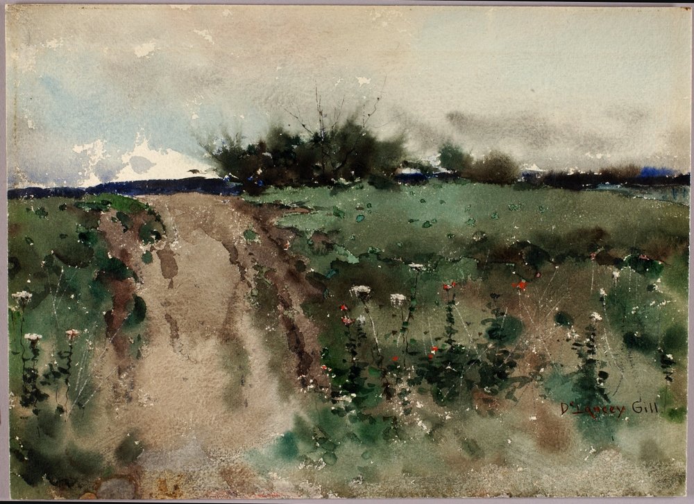 Landschapsschets door De Lancey Gill