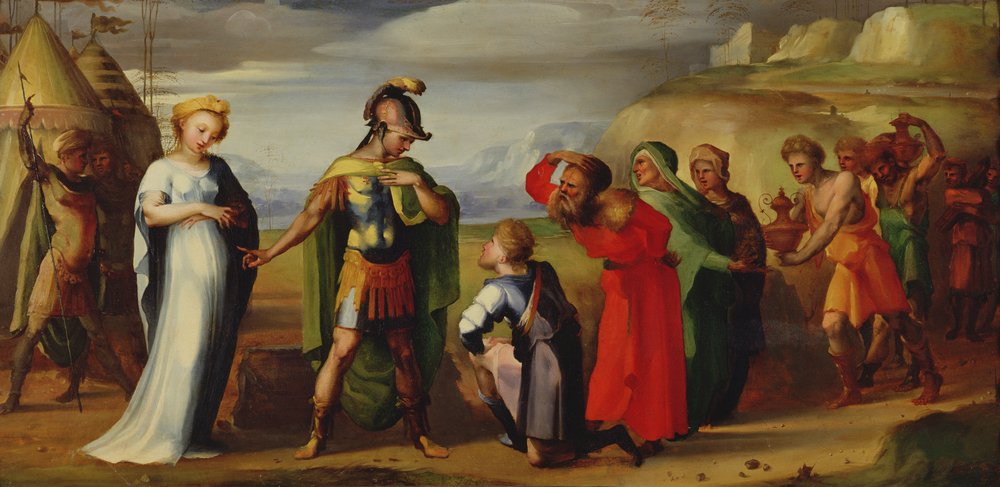 De Matigheid van Scipio (237-183 v.Chr.) door Domenico di Pace Beccafumi