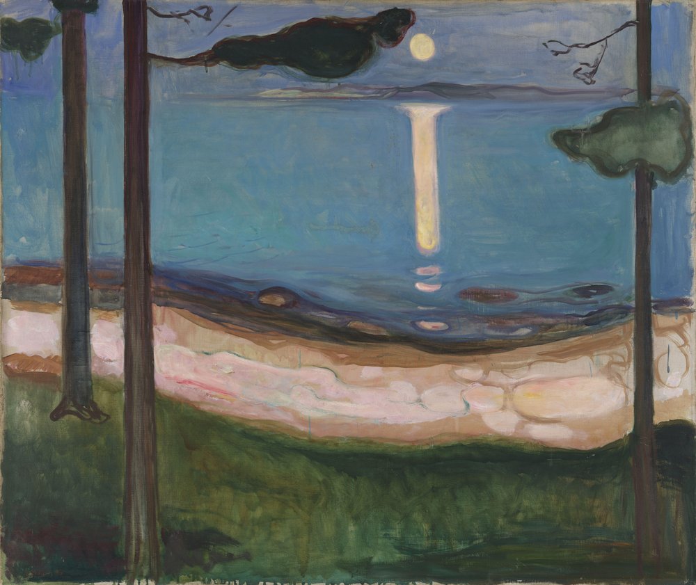 Maanlicht, noordelijk landschap. Schilderij van Edvard Munch (1863-1944), 1895. Afmetingen: 93 x 110 cm. Oslo, Nationale Galerie door Edvard Munch