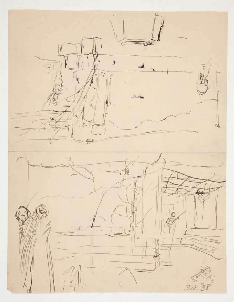 Studie voor Driekoningenavond (?) door Edwin Austin Abbey