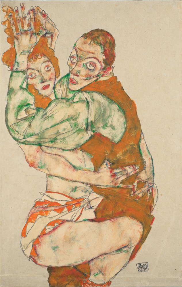 Vrijen, 1915 door Egon Schiele