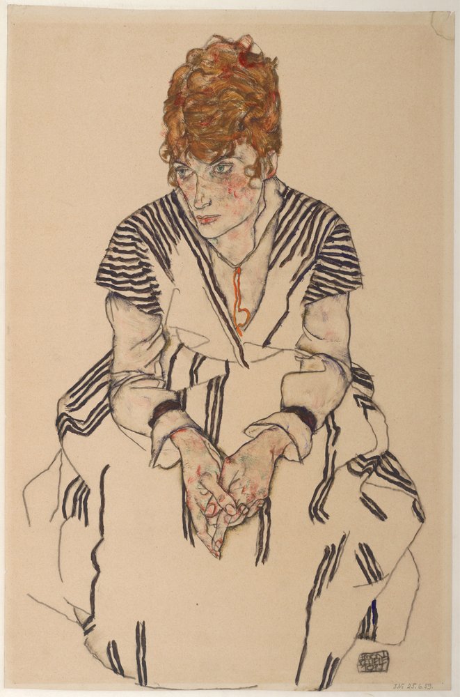 Portret van de schoonzus van de kunstenaar, Adele Harms, 1917 door Egon Schiele