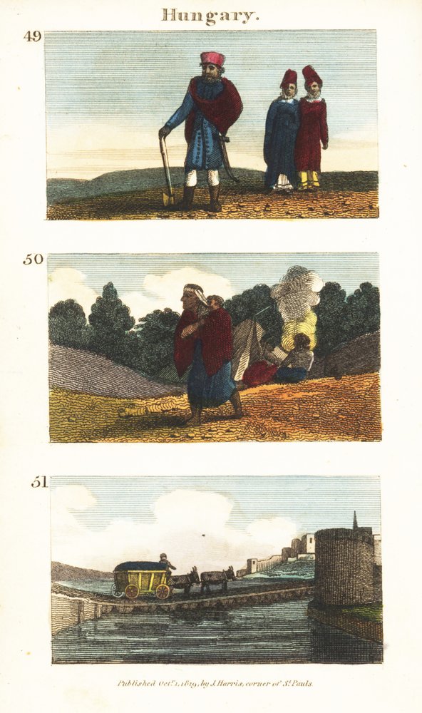 Historische uitzichten van Hongarije door English School