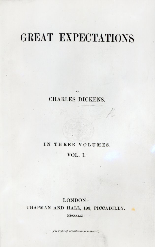 Titelpagina van Great Expectations door Charles Dickens, eerste editie, 1861 door English School