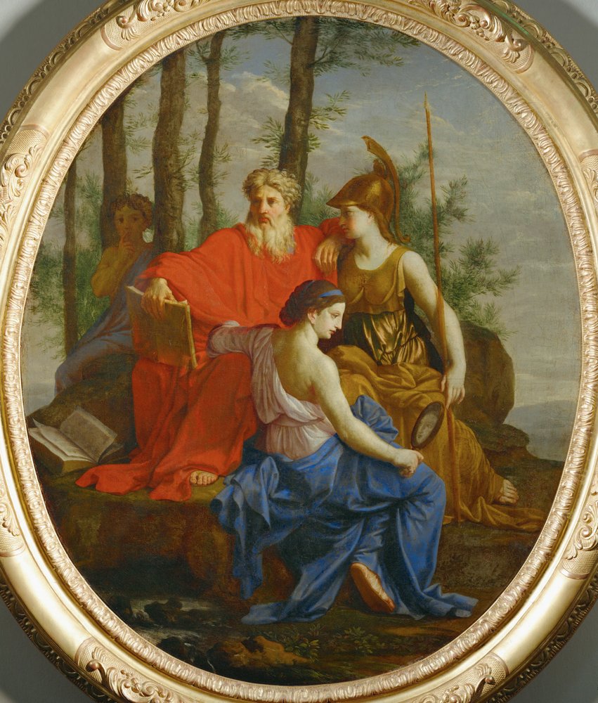 Allegorie van een perfecte kabinetsminister (schilderij op doek) door Eustache Le Sueur