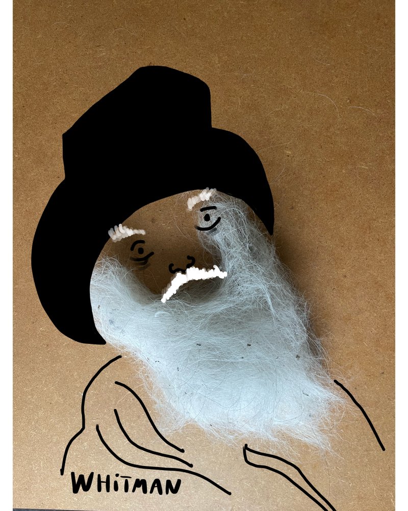 Walt Whitman (collage tekening) door Evan Sklar