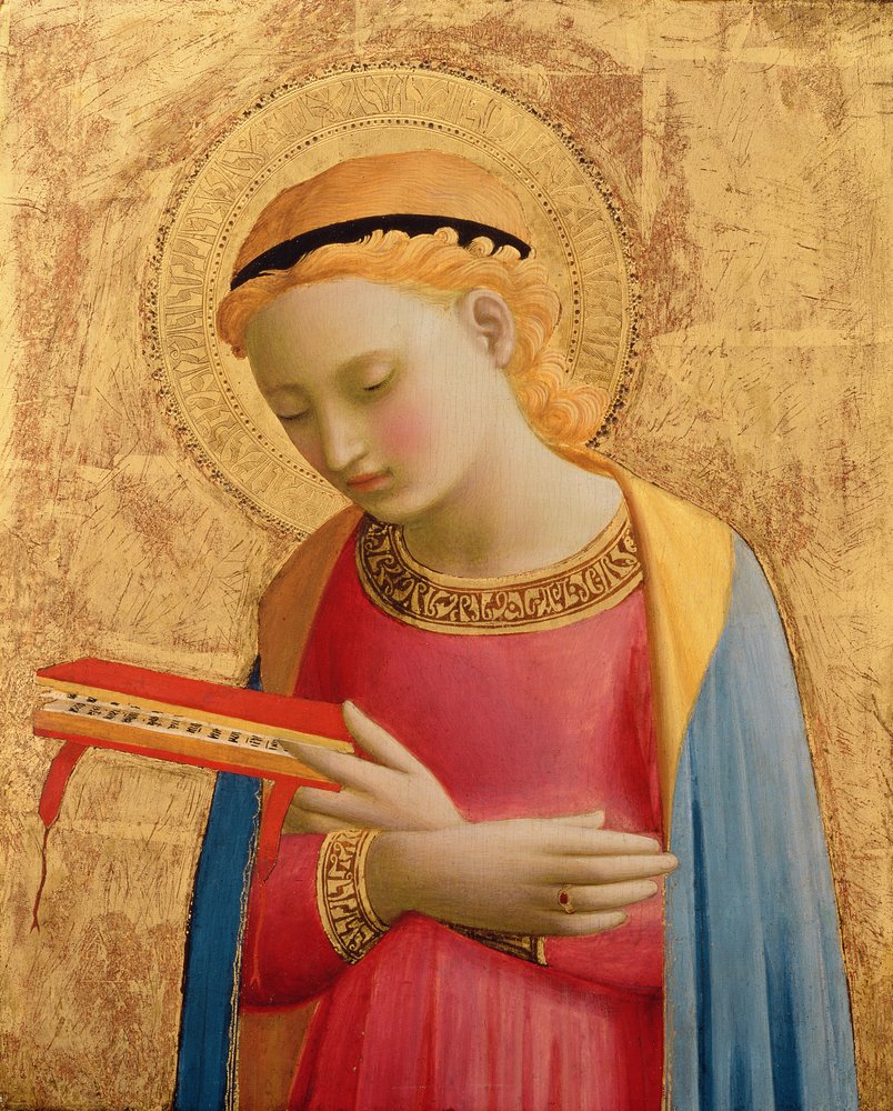 Maagd Annunciate, 1450-55 door Fra Angelico