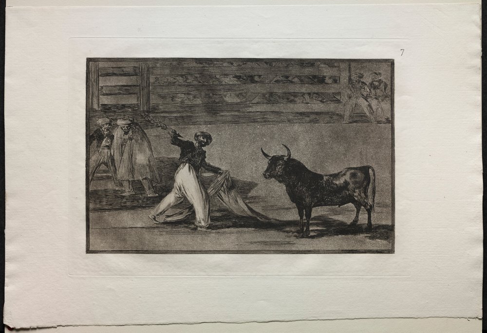 Stierengevechten: Oorsprong van de harpoenen of banderillas, 1876 door Francisco de Goya