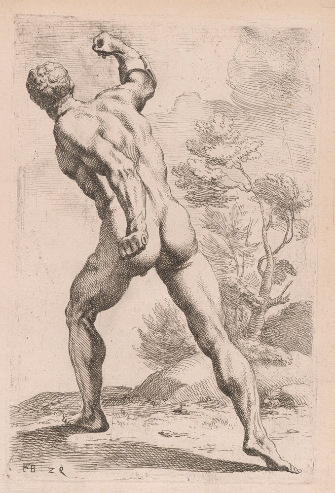De Borghese Gladiator, achteraanzicht (plaat 29) door Francois Perrier