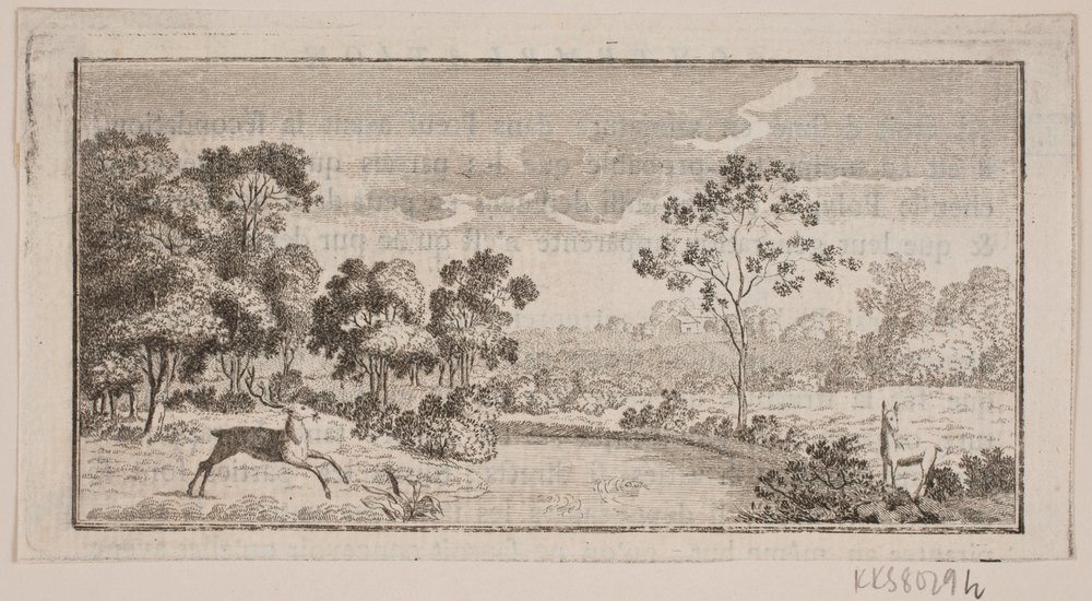 Landschap met herten door Frederik Ludvig  Bradt