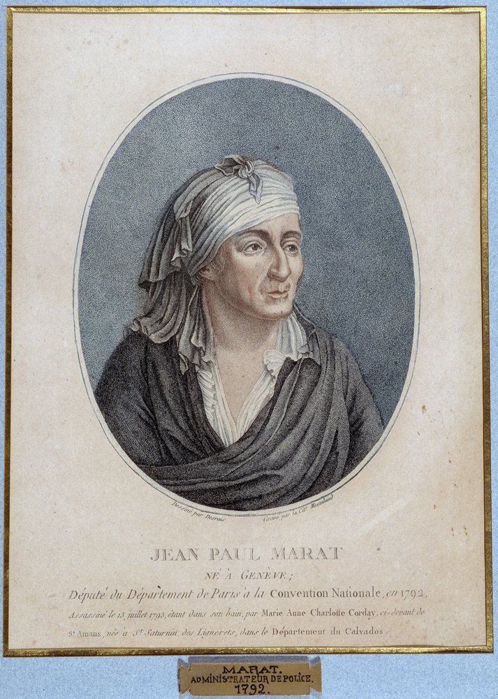 Portret van Jean Paul Marat (1743-1793), Franse arts, publicist en politicus door French School