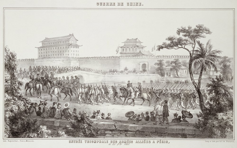 De triomfantelijke intocht van de geallieerde legers in Peking, 25 oktober 1860, uit De oorlog in China, 1862 door G.C. de Fortavion